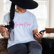 Load image into Gallery viewer, Go For It Sis! Gray & Pink Pep Talk Unisex T-Shirt