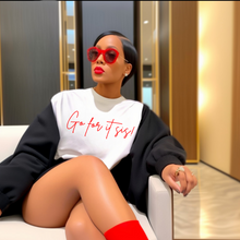 Load image into Gallery viewer, Go For It Sis! White & Red Pep Talk Unisex T-Shirt