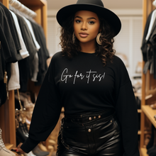 Load image into Gallery viewer, Go For It Sis! Pep Talk Black Sweatshirt