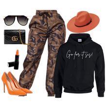 Load image into Gallery viewer, Go For It Sis! Pep Talk Black Hoodie