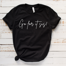 Load image into Gallery viewer, Go For It Sis! Pep Talk Black Short-Sleeve Unisex T-Shirt
