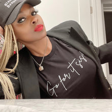 Load image into Gallery viewer, Go For It Sis! Pep Talk Black Short-Sleeve Unisex T-Shirt