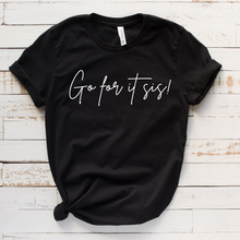 Load image into Gallery viewer, Go For It Sis! Pep Talk Black Short-Sleeve Unisex T-Shirt
