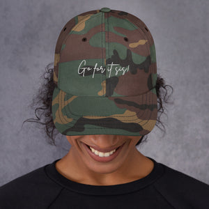 Go For It Sis! Classic Dad Hat (Black or Camo)