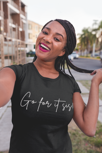 Go For It Sis! Pep Talk Black Short-Sleeve Unisex T-Shirt